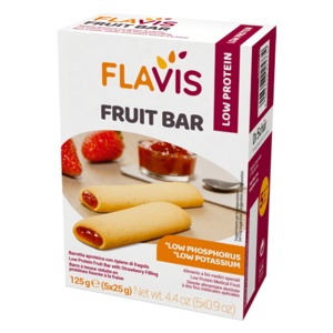 FLAVIS FRUIT BAR - Batoane cu continut proteic scazut si umplutura de capsuni 125g
