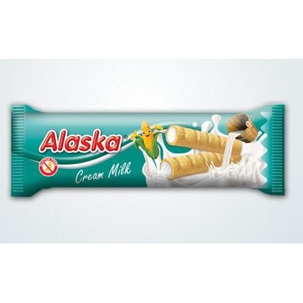 ALASKA Rulouri din porumb umplute cu cremă de lapte x 18 g